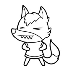 angry wolf cartoon