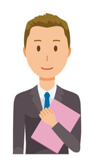 Young businessmen have files