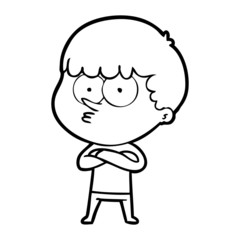 cartoon curious boy