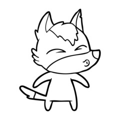 cartoon wolf whistling