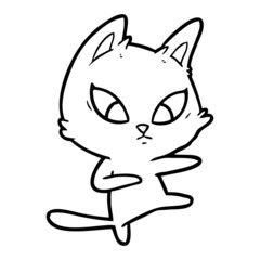 confused cartoon cat