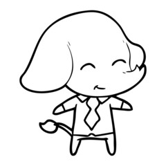 cute cartoon boss elephant