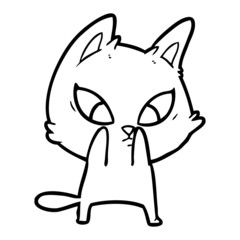 confused cartoon cat