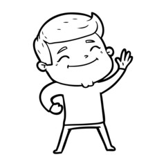happy cartoon man
