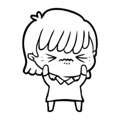 annoyed cartoon girl