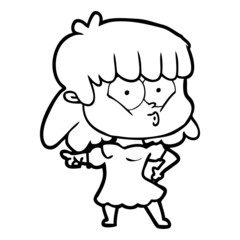 cartoon whistling girl