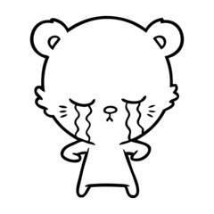 crying cartoon polar bear