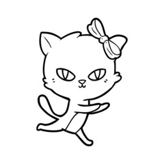 Obraz na płótnie Canvas cute cartoon cat running