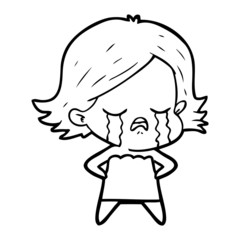cartoon girl crying