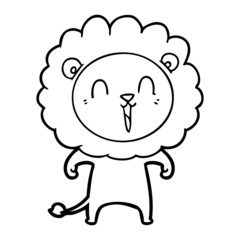 laughing lion cartoon