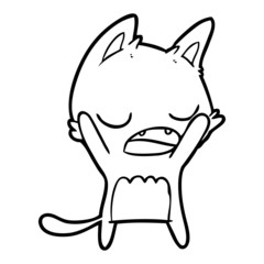 cartoon yawning cat