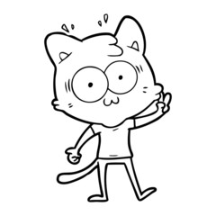 cartoon surprised cat