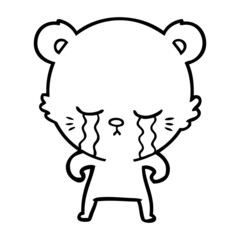 crying cartoon bear