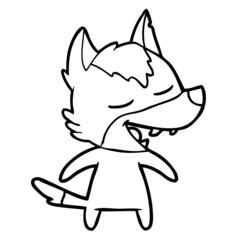 Fototapeta premium cartoon wolf laughing