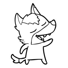 cartoon wolf laughing