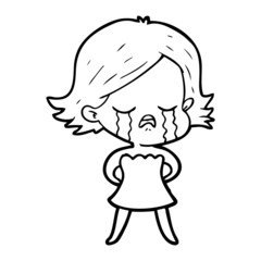 cartoon girl crying