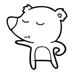 happy cartoon bear pointing
