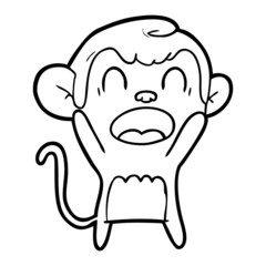 Fototapeta premium shouting cartoon monkey