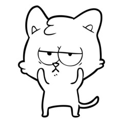 bored cartoon cat