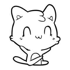 cartoon happy cat