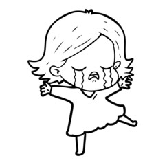 cartoon girl crying