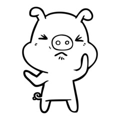cartoon angry pig