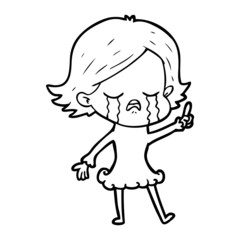 cartoon girl crying