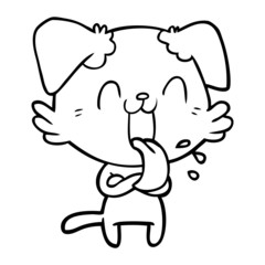 cartoon panting dog