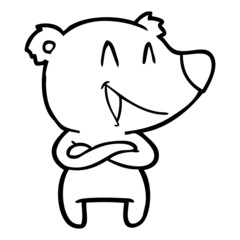 Fototapeta premium laughing bear cartoon