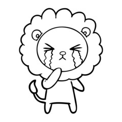 cartoon crying lion