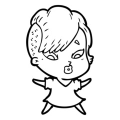 cartoon surprised girl
