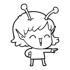 cartoon alien girl laughing