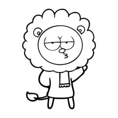 cartoon bored lion