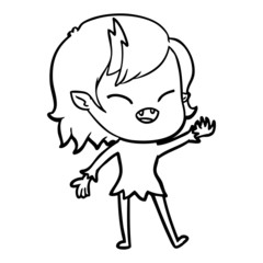 cartoon laughing vampire girl