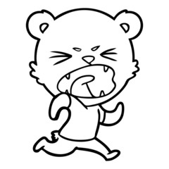 Naklejka premium angry cartoon bear running