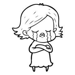 cartoon girl crying