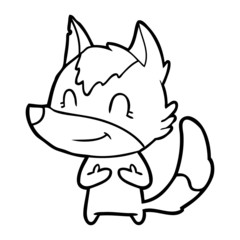 Fototapeta premium friendly cartoon wolf