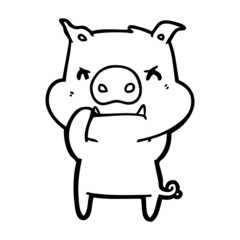 angry cartoon pig