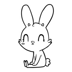 Fototapeta na wymiar cute cartoon rabbit sitting