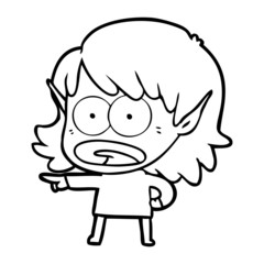 cartoon shocked elf girl