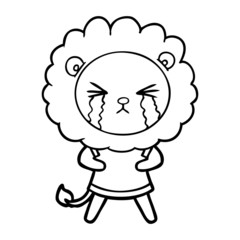 cartoon crying lion