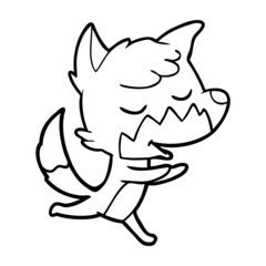 friendly cartoon fox running