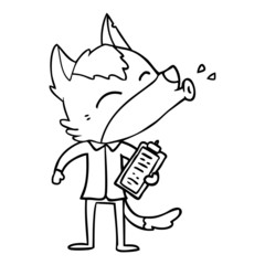 howling office wolf cartoon