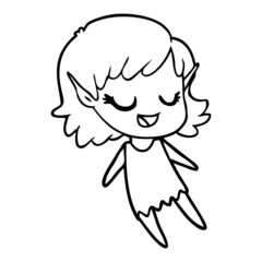 happy cartoon elf girl