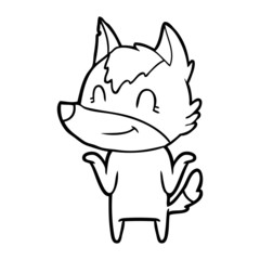 friendly cartoon wolf