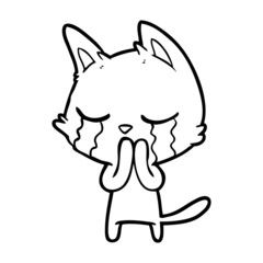 crying cartoon cat