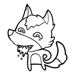 cartoon hungry wolf