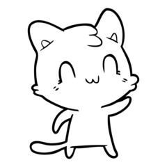cartoon happy cat