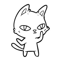 cartoon cat staring