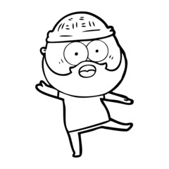 cartoon bearded man